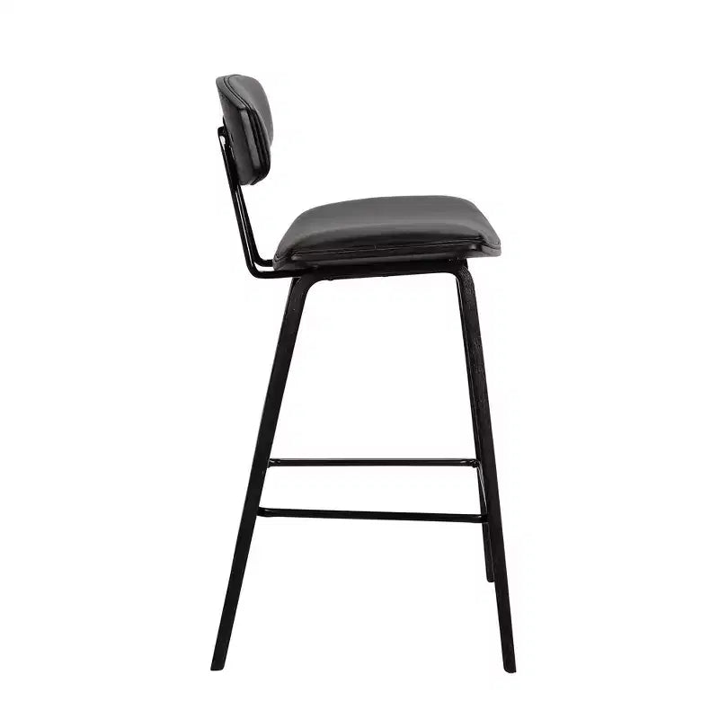 Tabouret de bar hauteur comptoir en bois et faux cuir de renard 25,5