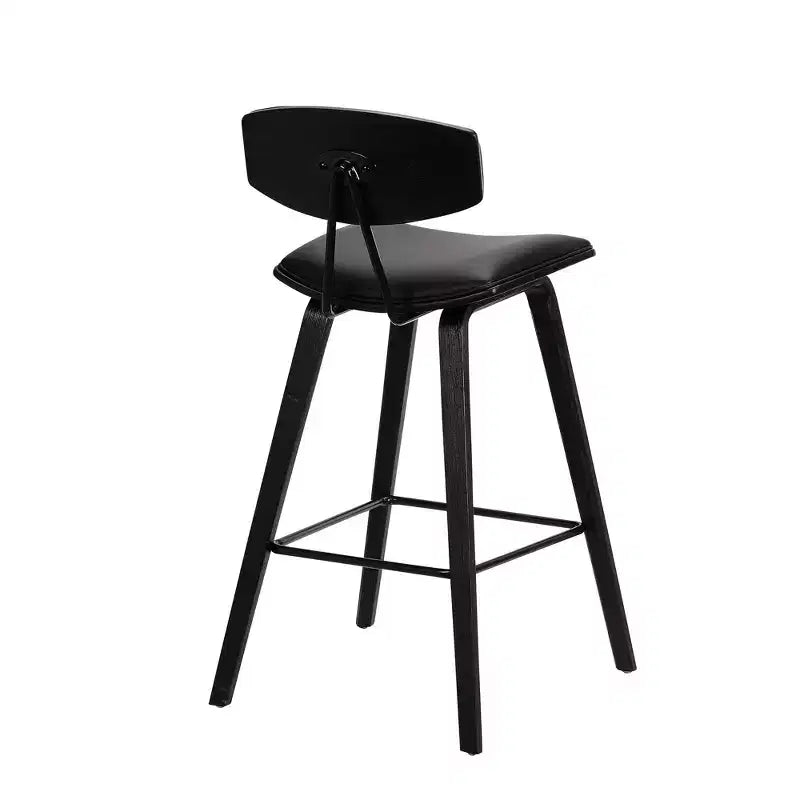Tabouret de bar hauteur comptoir en bois et faux cuir de renard 25,5