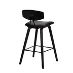Tabouret de bar hauteur comptoir en bois et faux cuir de renard 25,5