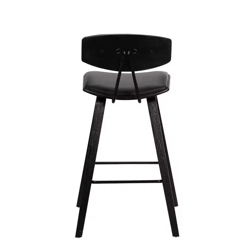Tabouret de bar hauteur comptoir en bois et faux cuir de renard 25,5