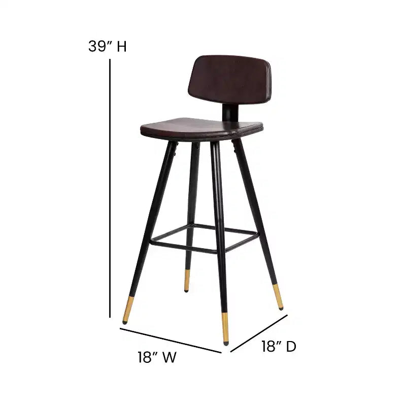 Tabourets de bar en similicuir Tabourets rembourrés contemporains