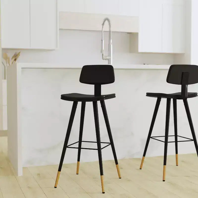 Tabourets de bar en similicuir Tabourets rembourrés contemporains
