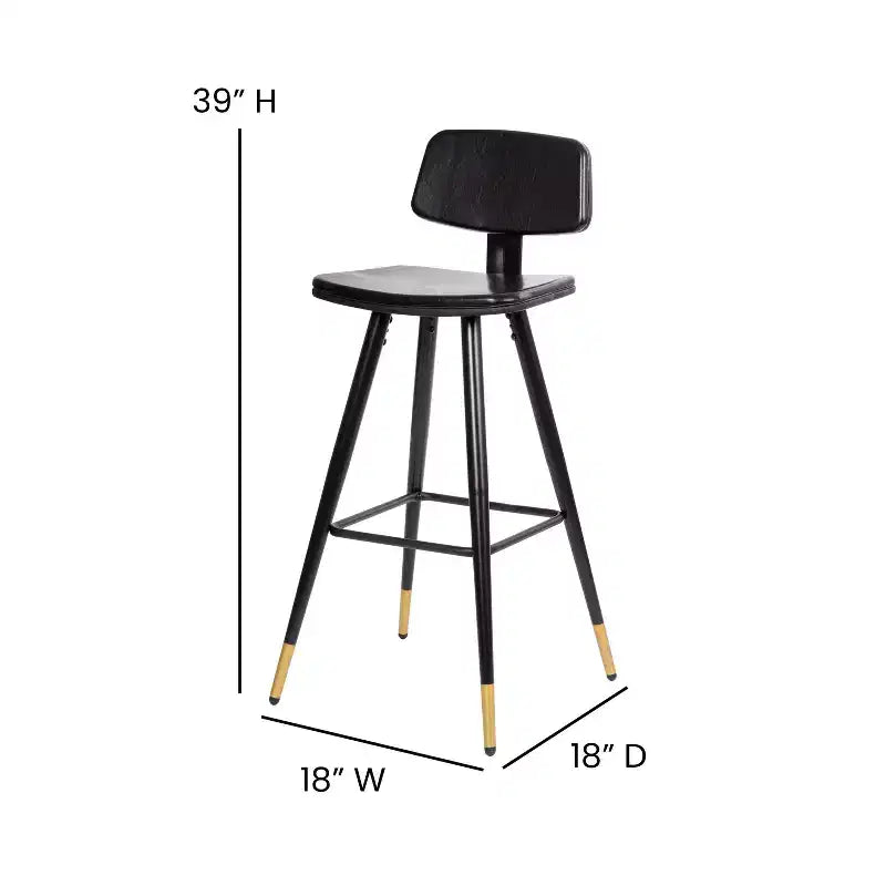 Tabourets de bar en similicuir Tabourets rembourrés contemporains