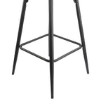 Chaise de bar en similicuir noir surpiqué en losange avec pieds en métal