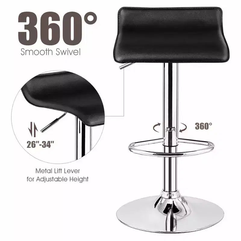 Tabouret de bar pivotant en cuir PU, chaises de comptoir de cuisine réglables