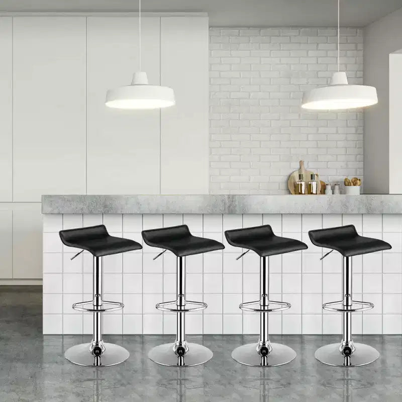Tabouret de bar pivotant en cuir PU, chaises de comptoir de cuisine réglables