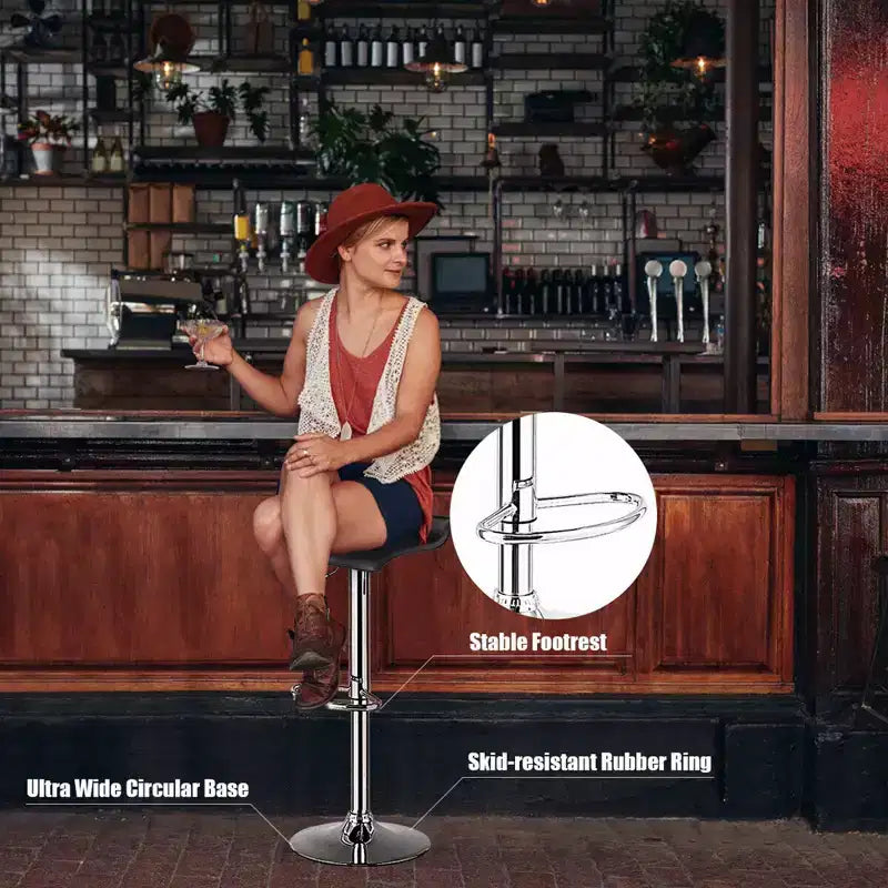 Tabouret de bar pivotant en cuir PU, chaises de comptoir de cuisine réglables