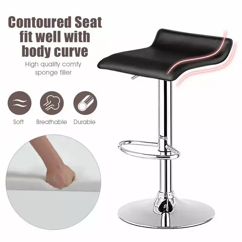 Tabouret de bar pivotant en cuir PU, chaises de comptoir de cuisine réglables