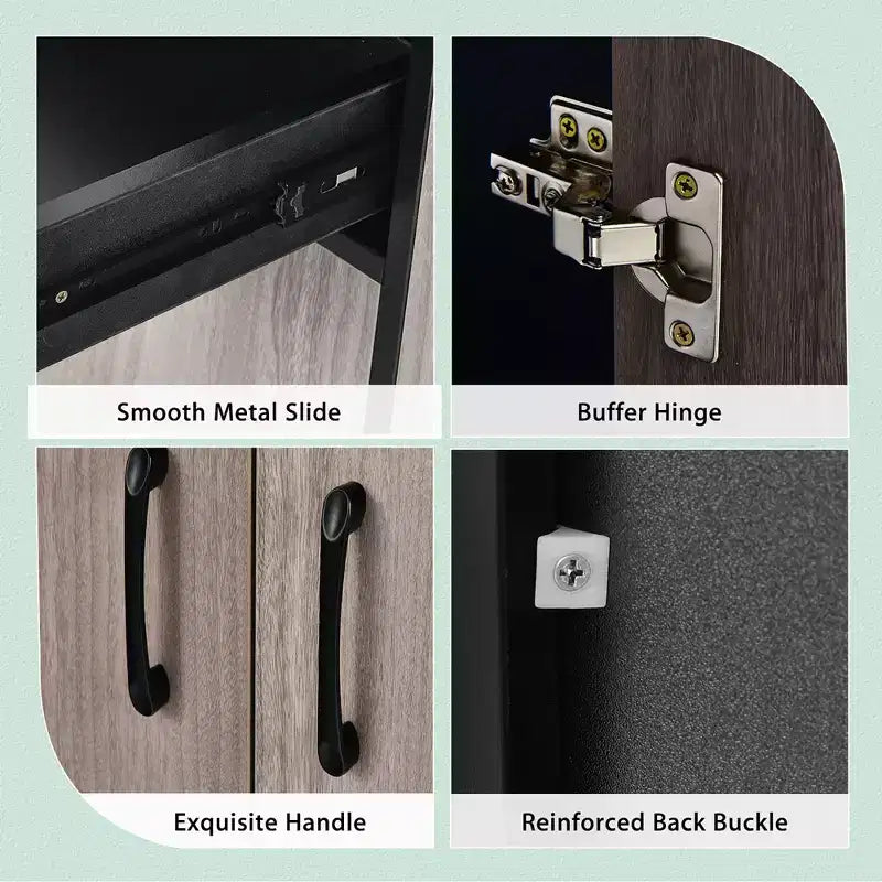 Bahut de cuisine 4 portes 180 cm avec rangement