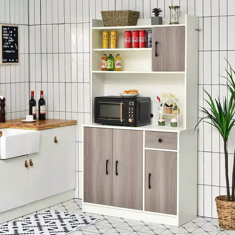 Bahut de cuisine 4 portes 180 cm avec rangement