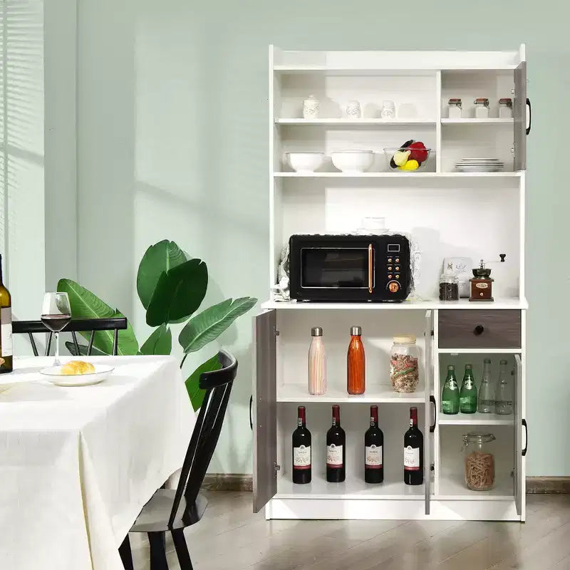 Bahut de cuisine 4 portes 180 cm avec rangement