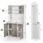 Bahut de cuisine 4 portes 180 cm avec rangement