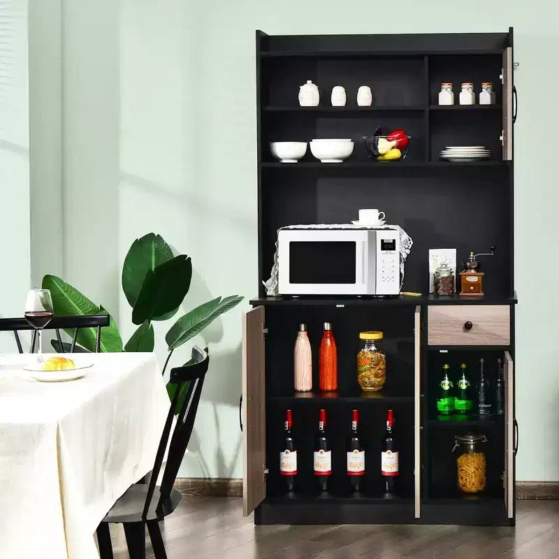 Bahut de cuisine 4 portes 180 cm avec rangement