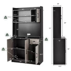 Bahut de cuisine 4 portes 180 cm avec rangement