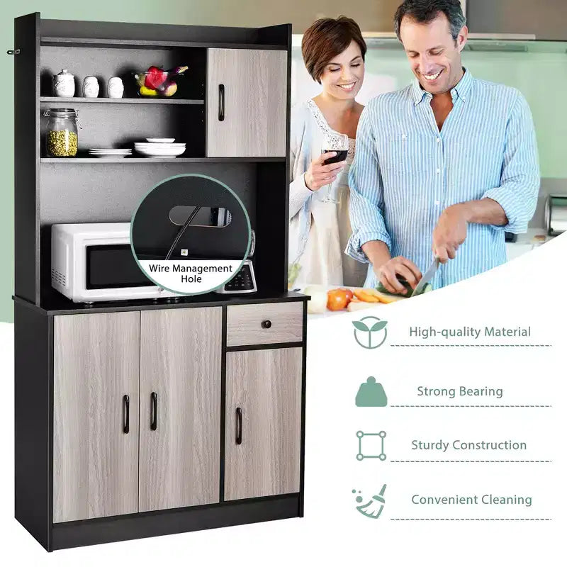 Bahut de cuisine 4 portes 180 cm avec rangement