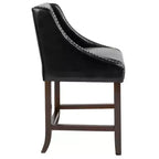 Tabouret de comptoir de 24 pouces avec garniture cloutée