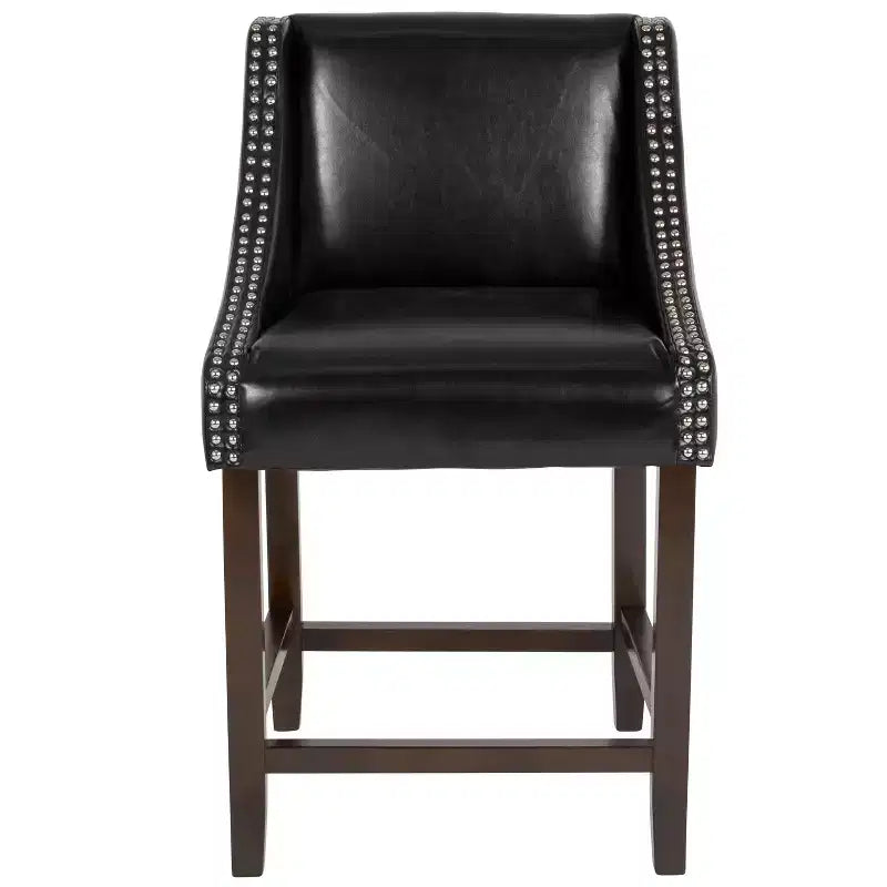 Tabouret de comptoir de 24 pouces avec garniture cloutée
