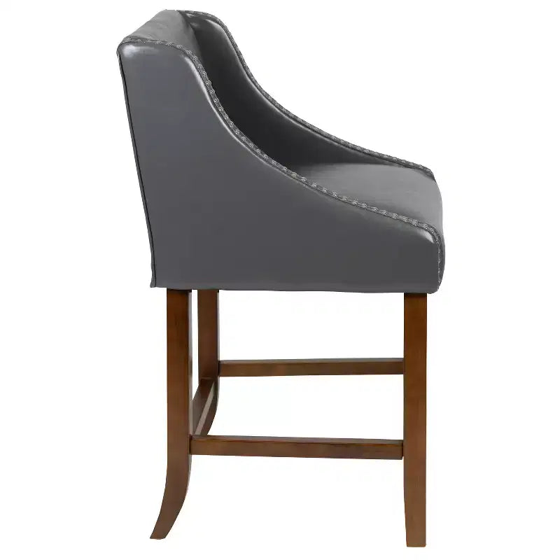 Tabouret de comptoir de 24 pouces avec garniture cloutée