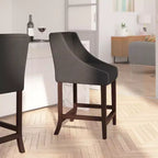 Tabouret de comptoir de 24 pouces avec garniture cloutée