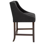 Tabouret de comptoir de 24 pouces avec garniture cloutée