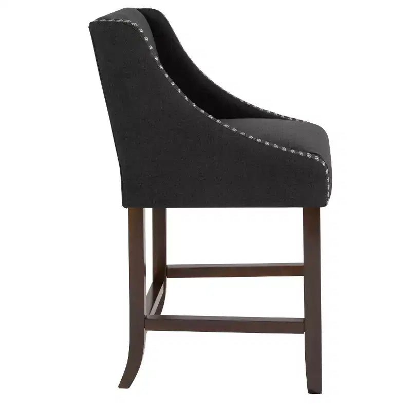Tabouret de comptoir de 24 pouces avec garniture cloutée