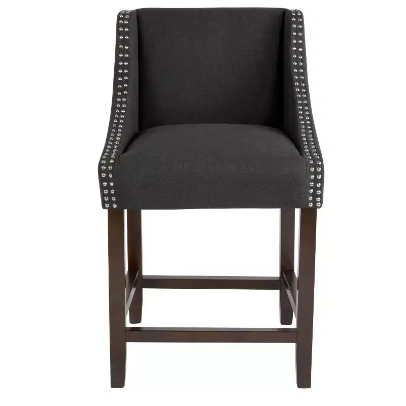 Tabouret de comptoir de 24 pouces avec garniture cloutée