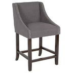 Tabouret de comptoir de 24 pouces avec garniture cloutée