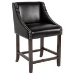 Tabouret de comptoir de 24 pouces avec garniture cloutée