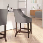 Tabouret de comptoir de 24 pouces avec garniture cloutée