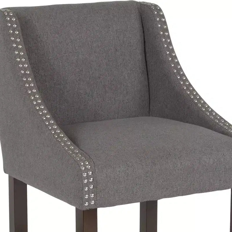 Tabouret de comptoir de 24 pouces avec garniture cloutée