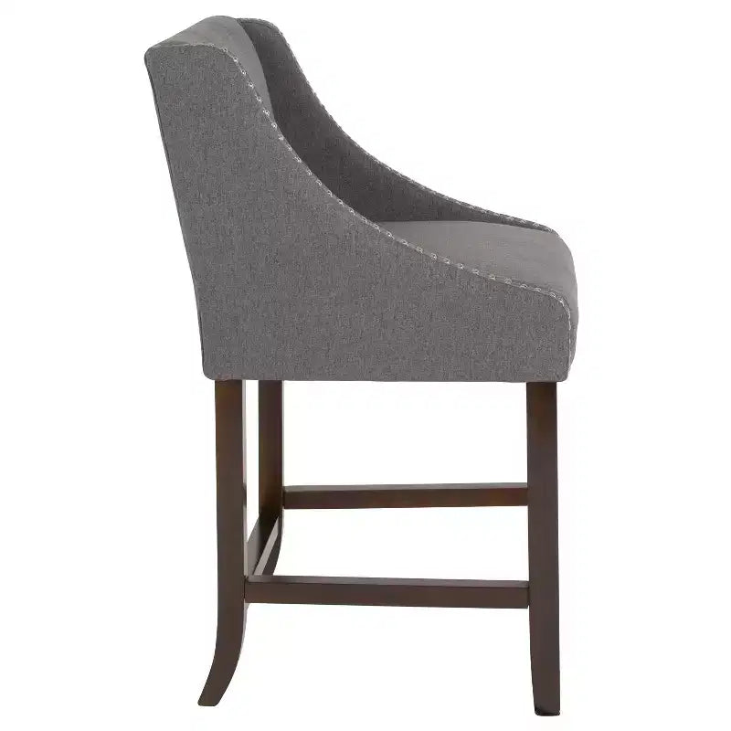 Tabouret de comptoir de 24 pouces avec garniture cloutée