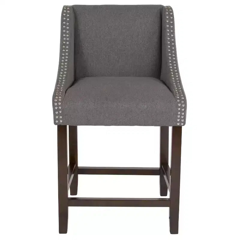 Tabouret de comptoir de 24 pouces avec garniture cloutée