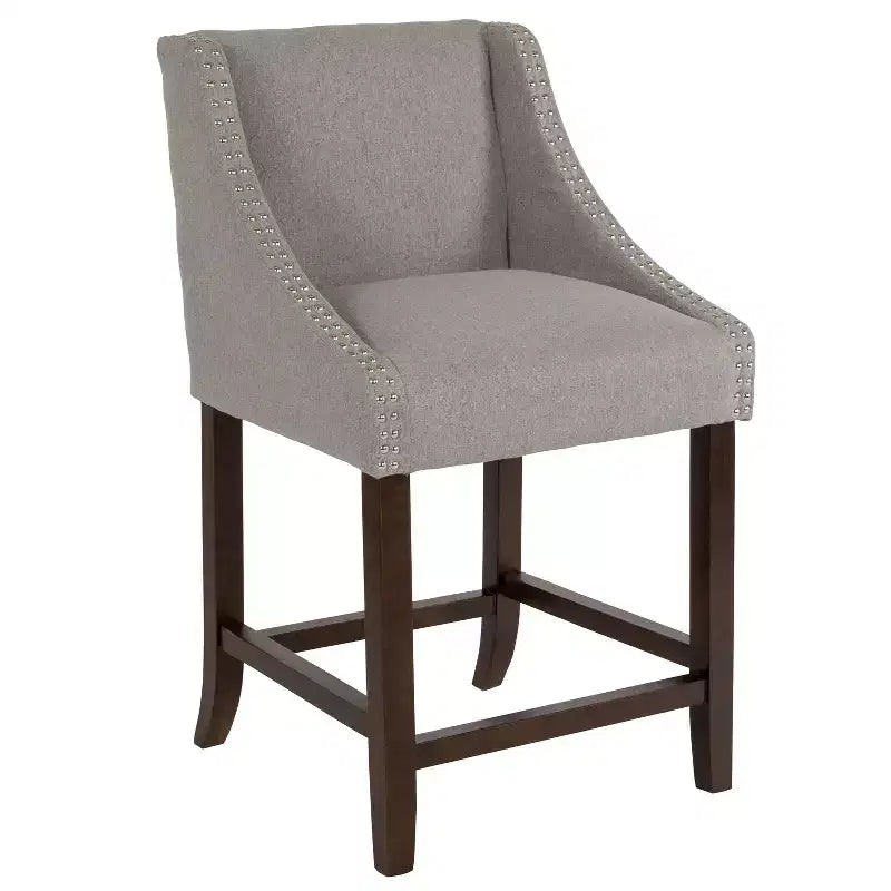 Tabouret de comptoir de 24 pouces avec garniture cloutée