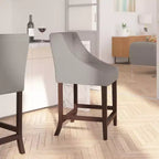 Tabouret de comptoir de 24 pouces avec garniture cloutée