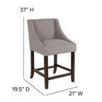 Tabouret de comptoir de 24 pouces avec garniture cloutée