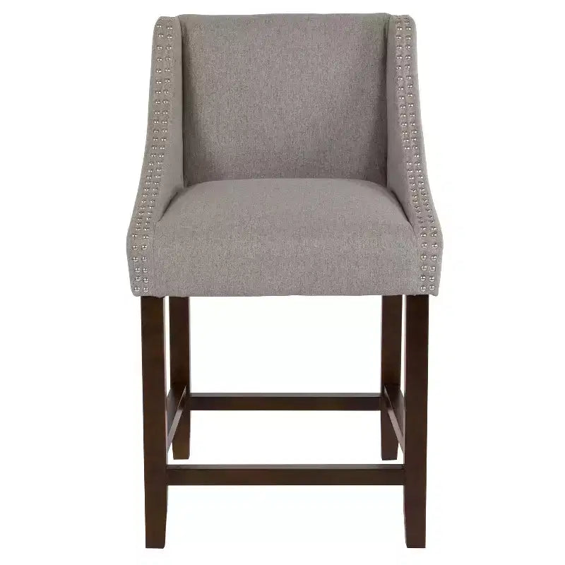 Tabouret de comptoir de 24 pouces avec garniture cloutée