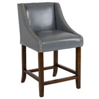 Tabouret de comptoir de 24 pouces avec garniture cloutée