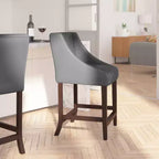 Tabouret de comptoir de 24 pouces avec garniture cloutée