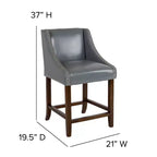 Tabouret de comptoir de 24 pouces avec garniture cloutée