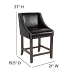 Tabouret de comptoir de 24 pouces avec garniture cloutée