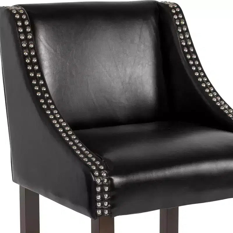Tabouret de comptoir de 24 pouces avec garniture cloutée