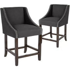 Tabouret de comptoir de 24 pouces avec garniture cloutée