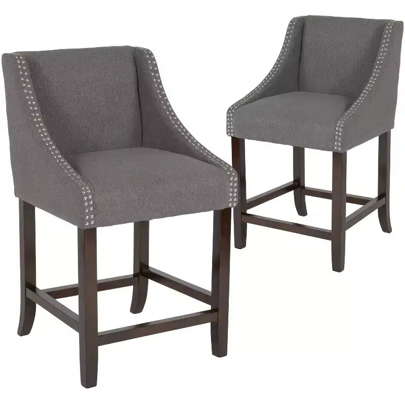 Tabouret de comptoir de 24 pouces avec garniture cloutée