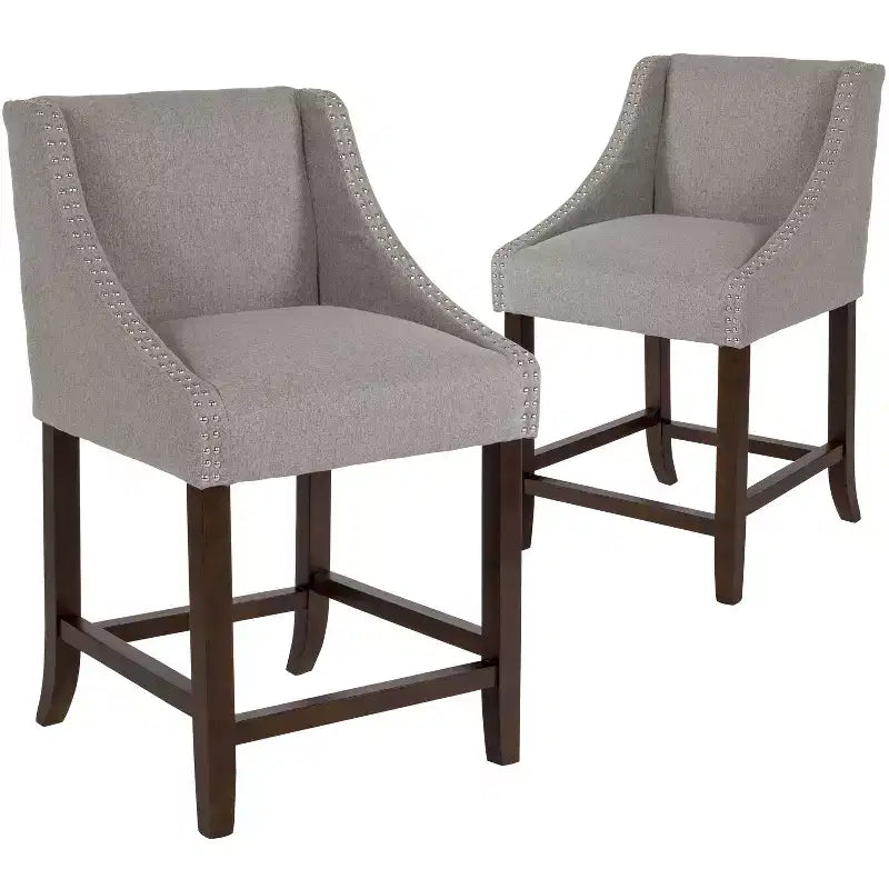 Tabouret de comptoir de 24 pouces avec garniture cloutée