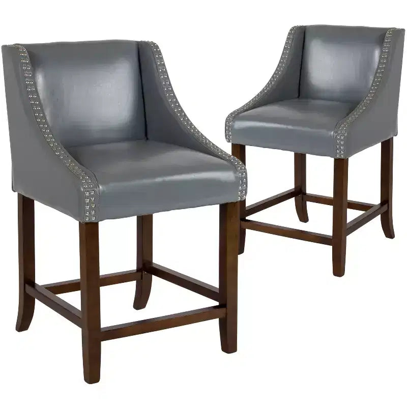 Tabouret de comptoir de 24 pouces avec garniture cloutée