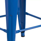 Tabouret de salle à manger en métal sans dossier avec assise en bois