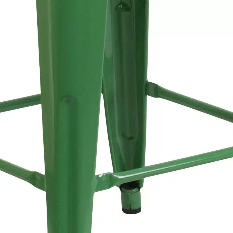 Tabouret de salle à manger en métal sans dossier avec assise en bois