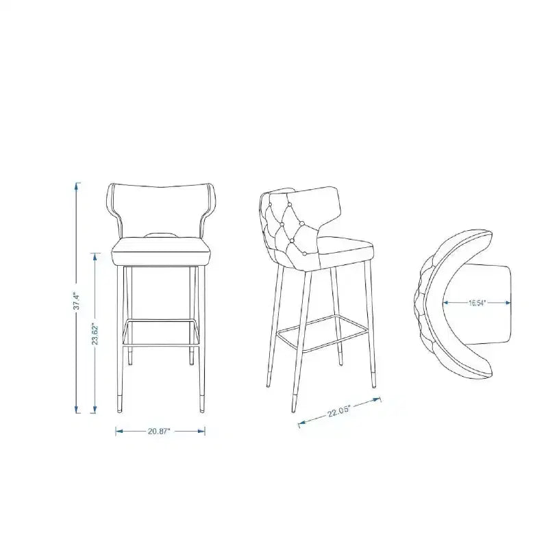 Tabouret de bar rembourré Holguin de hauteur comptoir