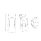 Tabouret de bar rembourré Holguin de hauteur comptoir