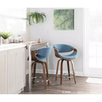 Tabourets de bar à hauteur de comptoir rembourrés Curvini